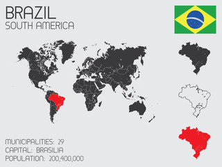 Set of Infographic Elements for the Country of Brazil
