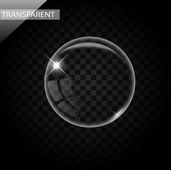 Elegant transparent bubbles on black background vector