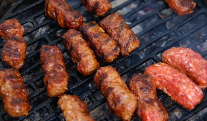 Traditional romanian outdoor grill  meat  food  - 
