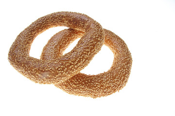 Bakery products photographed on isolated on white background