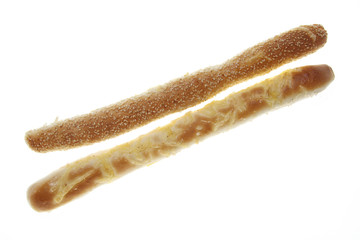 Bakery products photographed on isolated on white background