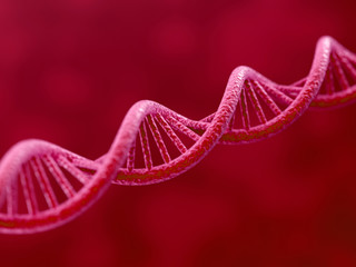 DNA on red background
