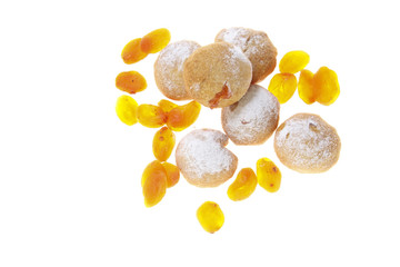 Bakery products photographed on isolated on white background