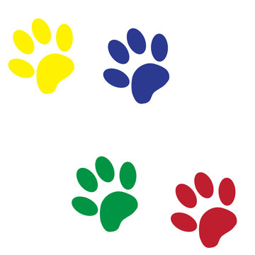 Vector silhouette dog paw.