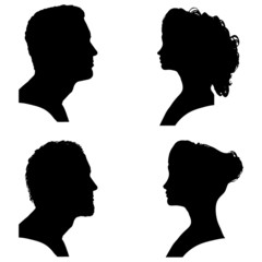 Vector silhouettes people.