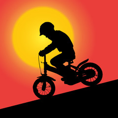 Obraz premium Vector silhouette of boy.