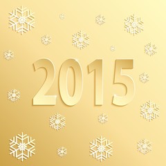 Fototapeta na wymiar 2015 happy new year gold paper design