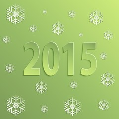 2015 happy new year green paper design