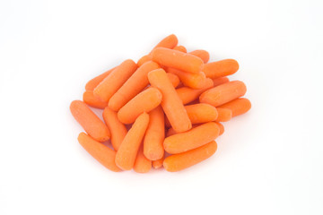 baby carrots on white background