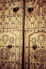 Typical local door of traditional home; Tunis; Tunisia