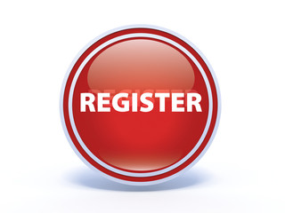 register circular button on white background