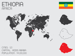 Obraz premium Set of Infographic Elements for the Country of Ethiopia