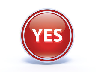 yes circular icon on white background