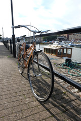 Bike and railings beside the dock