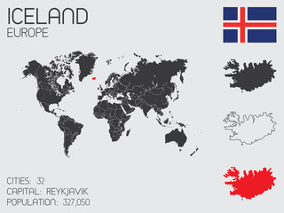 Set of Infographic Elements for the Country of Iceland