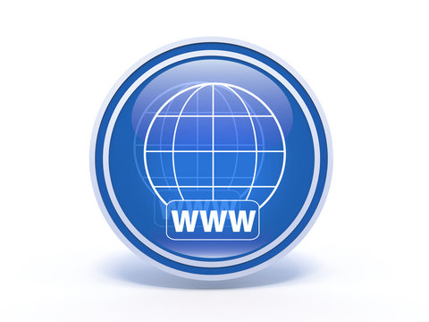 www circular icon on white background