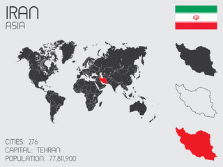 Set of Infographic Elements for the Country of Iran