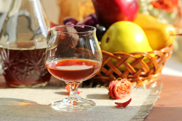 Cognac and fruit