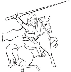 Knight with lance on horseback