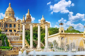 Fototapeten Nationalmuseum in Barcelona, Placa De Espanya, Spanien. © BRIAN_KINNEY