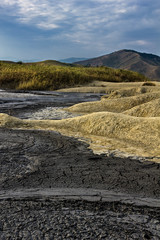 Mud volcanoes landscape in Buzau Romania