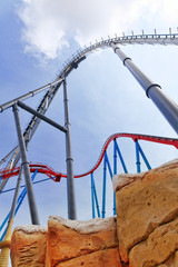 Roller Coaster in funny amusement  park