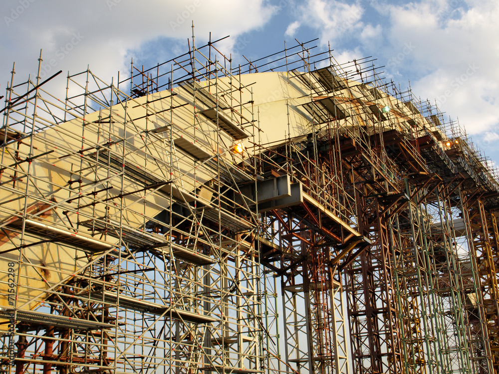 Poster bridge under construction