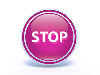 stop circular icon on white background