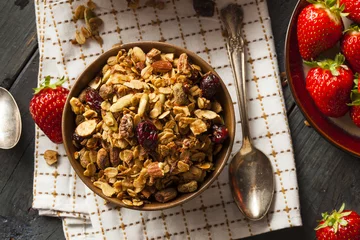 Fotobehang Healthy Homemade Granola with Nuts © Brent Hofacker
