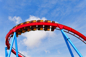 Roller Coaster in funny amusement  park