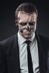 portrait evil  businessman makeup skeleton