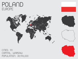 Obraz premium Set of Infographic Elements for the Country of Poland