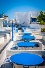Tunisian restaurant's close-up. Sidi Bou Said - town in northern