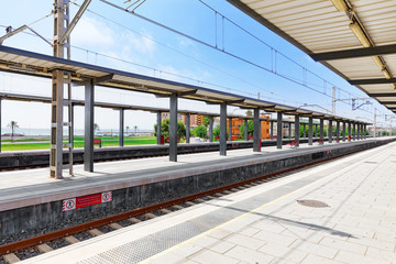 The Railways Stations in the suburbs of Barcelona. Spain.