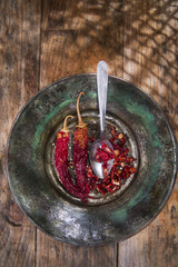Dried red chilies