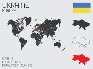 Set of Infographic Elements for the Country of Ukraine