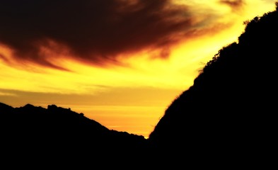 Sunset in the heart shape