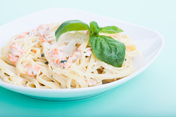 Pasta with salmon