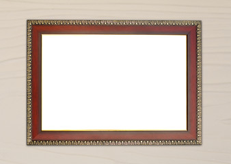 wood frame on wood wall