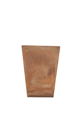 Brown flowerpot on white background.