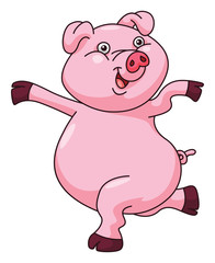 Obraz na płótnie Canvas Pig Cartoon