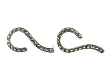 Earrings isolated on a white background