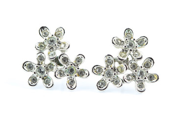 Earrings isolated on a white background