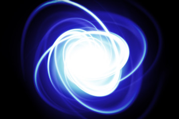 Blue dynamic streak on a black background