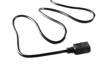 Black power cable socket isolated.