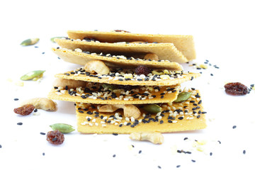 Healthy cracker, isolated on white background.