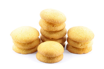 sponge biscuit on white background