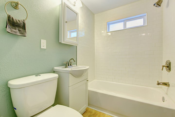 Fototapeta na wymiar White and mint bathroom interior