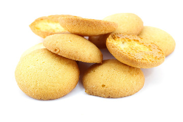 sponge biscuit on white background