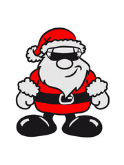 Obraz premium Weihnachtsmann weihnachten Zipfelmütze sonnenbrille